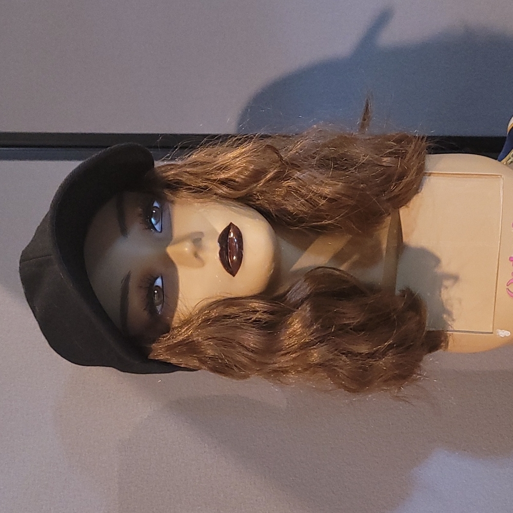 Hat Wig (Medium length wavy brown hair)